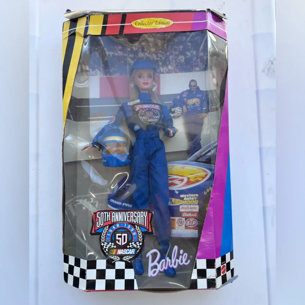 Barbie Blue Racing Doll 50tj anniversary in box